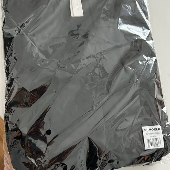 NWT $148 REVOLVE RUMORED senorita mini tiered dress black M - Picture 4 of 12